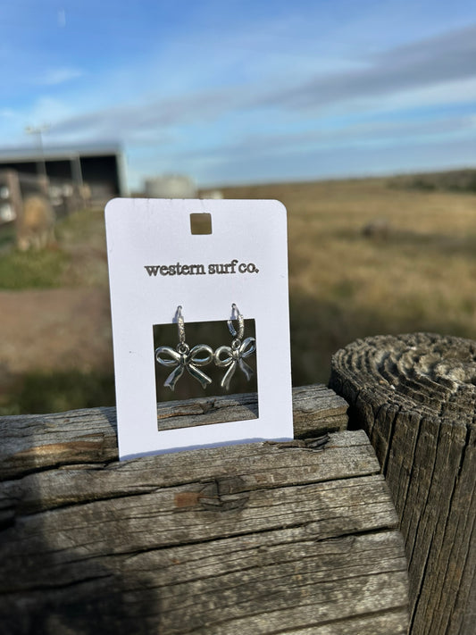 Maxi Silver Bows | Earrings